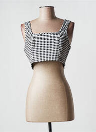 Top col carré sans manche noir ONLY femme