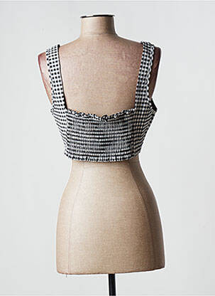 Top col carré sans manche noir ONLY femme