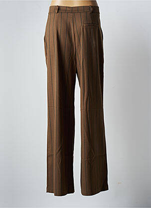 Pantalon large fermeture zippée sous rabat boutonné taille haute marron BSB femme