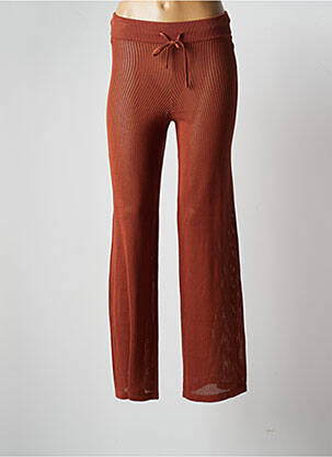 Pantalon large taille haute taille haute marron PIECES femme