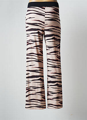 Pantalon large coupe fluide taille haute beige HBT femme