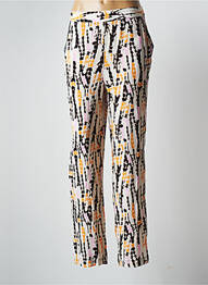 Pantalon droit tissage crêpe taille haute beige VERO MODA femme