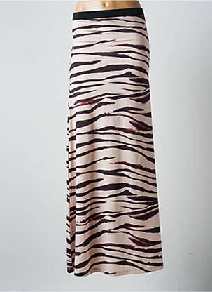 Jupe longue coupe droite beige HBT femme