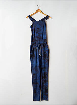 Salopette poches fines bretelles bleu HBT femme