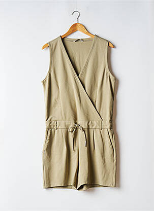 Combishort poches sans manche vert ONLY femme