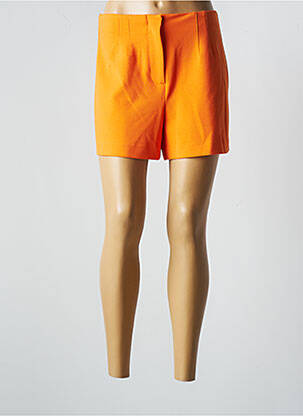 Short fermeture zippée sous rabat avec crochet taille haute orange ONLY femme