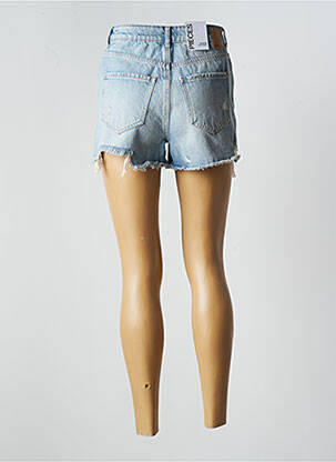 Short fermeture zippée sous rabat boutonné taille haute bleu PIECES femme