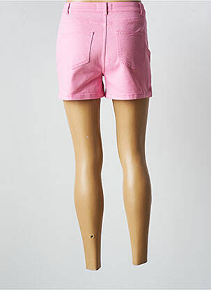Short fermeture zippée sous rabat boutonné taille haute rose ONLY femme