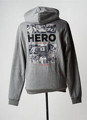Sweat-shirt à capuche gris HERO SEVEN pour homme seconde vue