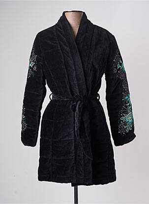 Manteau long coupe cintrée sans capuche noir LA FIANCEE DU MEKONG femme