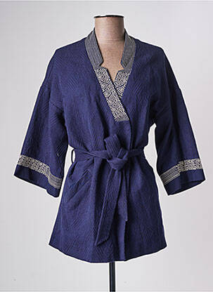 Veste kimono col v bleu LA FIANCEE DU MEKONG femme