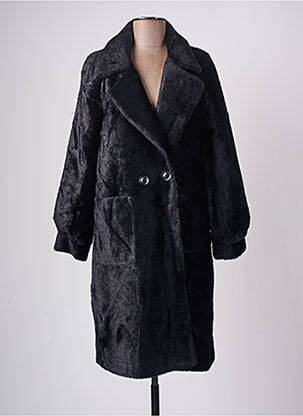 Manteau long coupe droite sans capuche noir LA FIANCEE DU MEKONG femme
