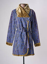 Manteau long coupe cintrée sans capuche bleu LA FIANCEE DU MEKONG femme