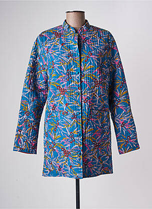 Manteau long coupe droite sans capuche bleu LA FIANCEE DU MEKONG femme