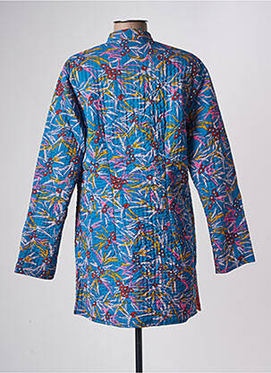 Manteau long coupe droite sans capuche bleu LA FIANCEE DU MEKONG femme