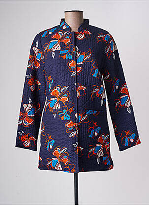 Manteau long coupe droite sans capuche bleu LA FIANCEE DU MEKONG femme