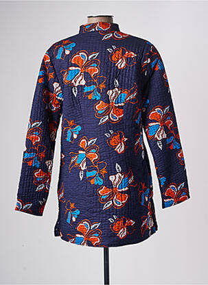 Manteau long coupe droite sans capuche bleu LA FIANCEE DU MEKONG femme
