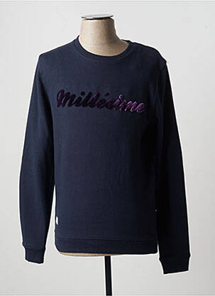 Pull finition bords-côtes manches longues bleu BONOBO homme