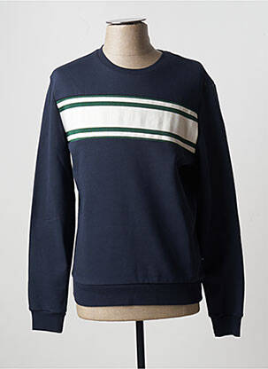 Pull finition bords-côtes manches longues bleu BONOBO homme