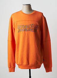 Pull finition bords-côtes manches longues orange SIX VALVES homme