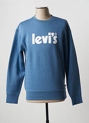 Pull finition bords-côtes manches longues bleu LEVI'S homme