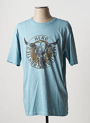 T-shirt coupe droite manches courtes bleu HERO BY JOHN MEDOOX homme