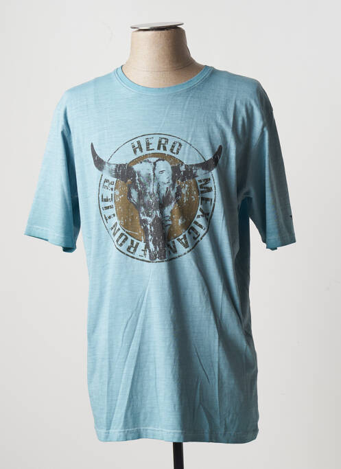 T-shirt bleu HERO BY JOHN MEDOOX pour homme