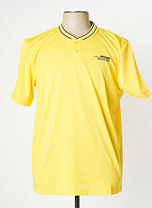 T-shirt col tunisien manches courtes jaune HERO BY JOHN MEDOOX homme
