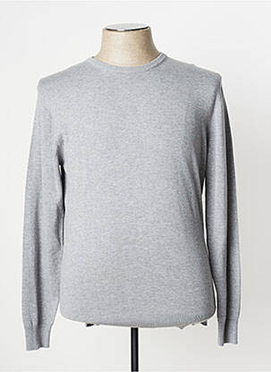 Pull stretch manches longues gris DAN JOHN homme