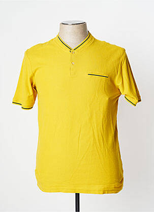 T-shirt col tunisien manches courtes jaune STOOKER homme