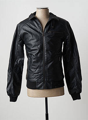 Blouson finition bords-côtes noir LIBERTO homme