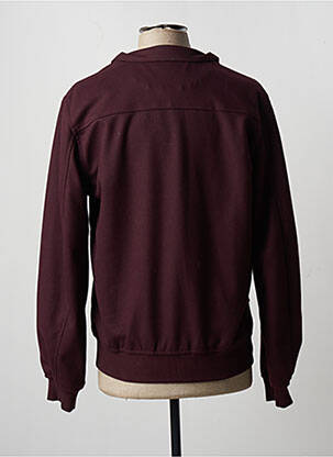 Blouson finition bords-côtes rouge DAN JOHN homme