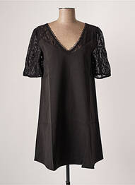 Robe courte coupe évasée manches courtes noir GRACE & MILA femme