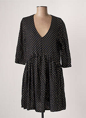 Robe courte manches 3/4 manches 3/4 noir VINTAGE LOVE femme