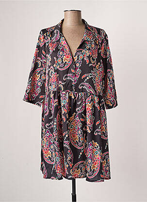 Robe courte manches 3/4 manches 3/4 noir VINTAGE LOVE femme
