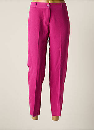 Pantalon droit tissage popeline taille normale rose VINTAGE LOVE femme