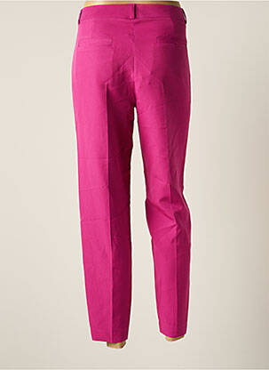 Pantalon droit tissage popeline taille normale rose VINTAGE LOVE femme
