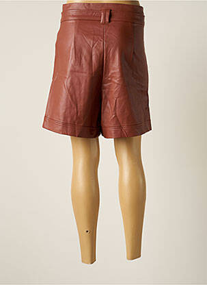 Short fermeture zippée sous rabat boutonné taille haute marron GRACE & MILA femme