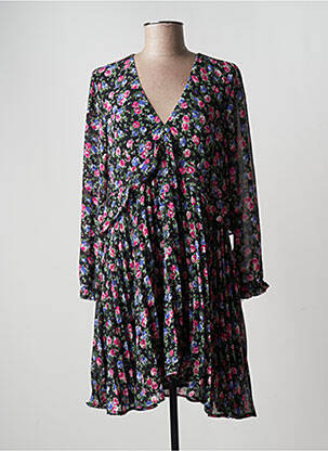 Robe mi-longue coupe fluide manches longues noir SEASON femme