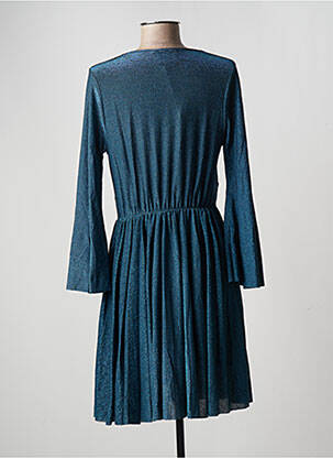 Robe mi-longue coupe fluide manches longues bleu SENES femme