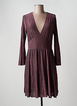 Robe mi-longue coupe fluide manches longues rose SENES femme