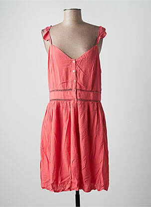 Robe mi-longue coupe fluide sans manche rose ADILYNN femme