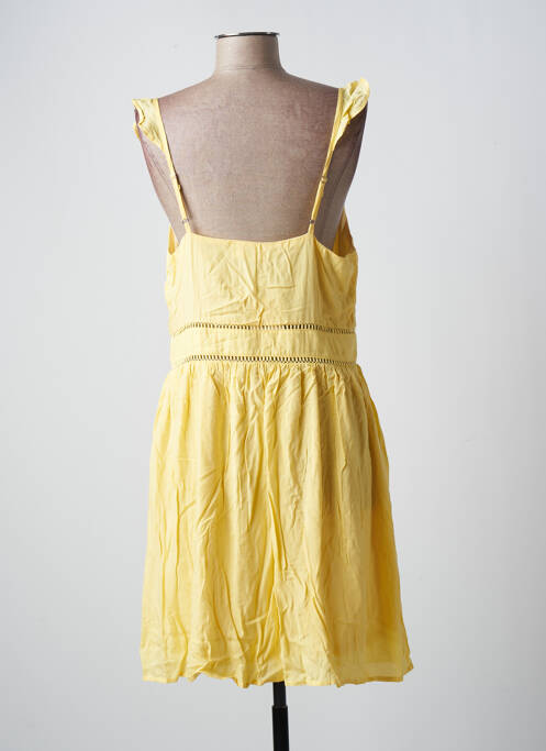 Robe mi-longue coupe fluide sans manche jaune ADILYNN femme