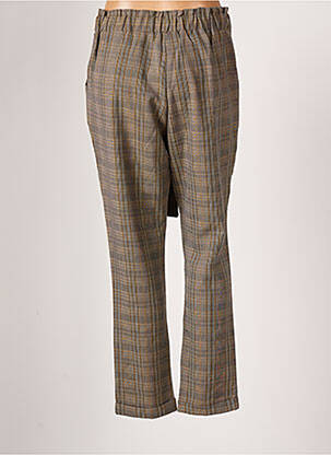 Pantalon droit coupe carotte taille haute marron EMMA ELLA femme