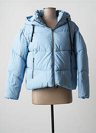 Doudoune poches a capuche bleu GABARDINE femme