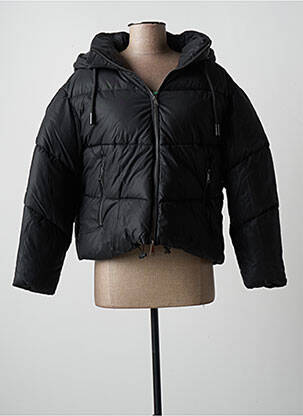 Doudoune manches longues a capuche noir GABARDINE femme