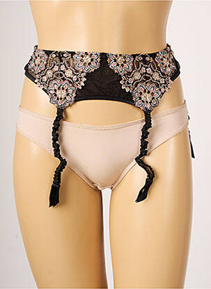 Guêpière/porte-jarretelle effet matière satinée noir LOUISA BRACQ femme