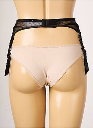 Guêpière/porte-jarretelle effet matière satinée noir LOUISA BRACQ femme