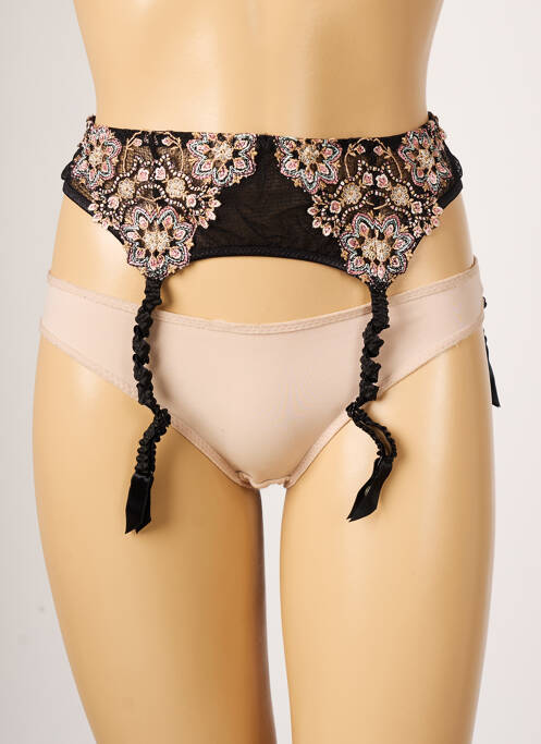 Guêpière/porte-jarretelle effet matière satinée noir LOUISA BRACQ femme
