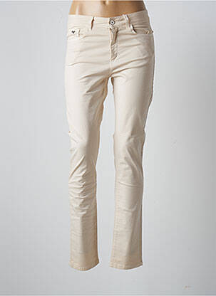 Pantalon droit stretch taille normale beige FRED SABATIER femme